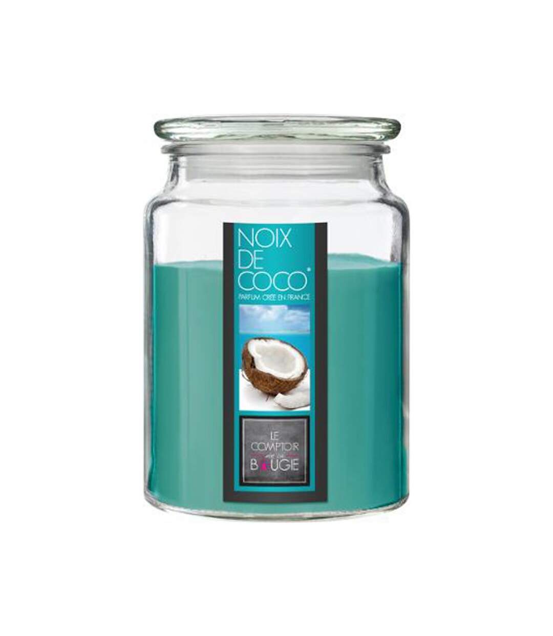 Bougie Parfumée en Verre Couvercle 510g Coco