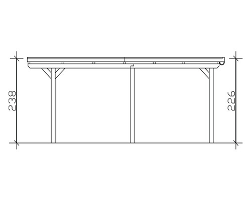 Enkele carport SKAN HOLZ Emsland incl. paalankers 354 x 604 cm wit