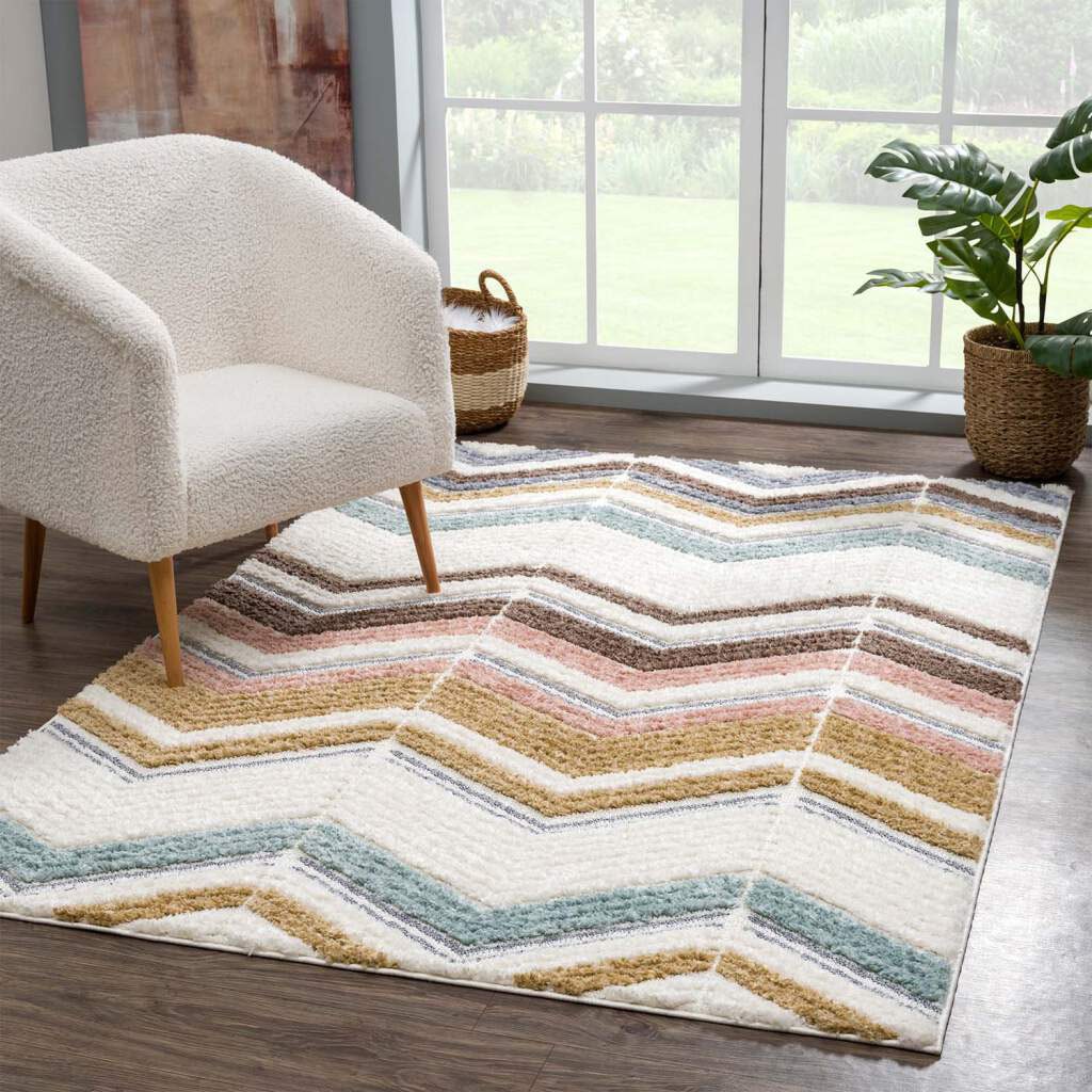 Carpet City Hochflor-Teppich »Focus 3009« rechteckig 20 mm Höhe Läufer, Boho, Hochtief-Muster/ 3D-Effekt, für Wohnzimmer, Schlafzimmer
