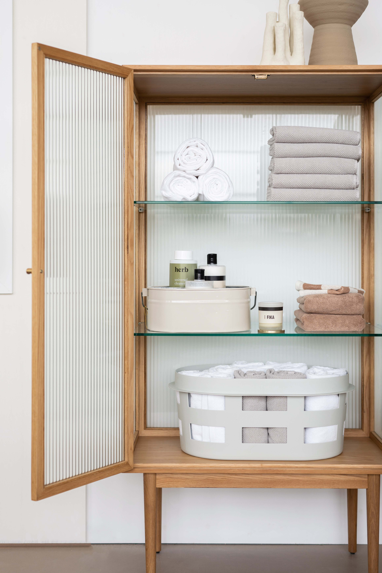 Wasmand Laundry Basket S soft yellow