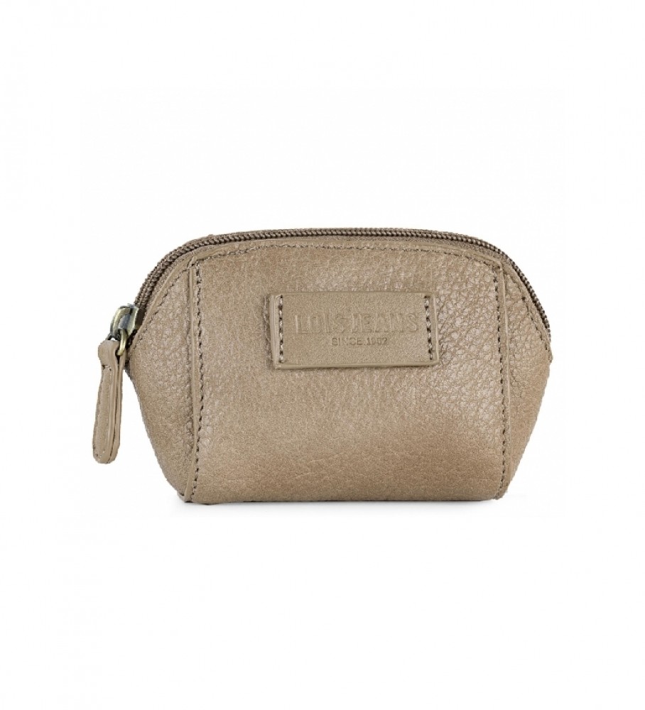 Lois Monedero de pele Calgary Bege -13x8x4,5cm-