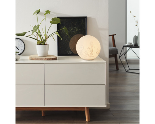Bona witte tafellamp met één lamp, Ø 25 cm