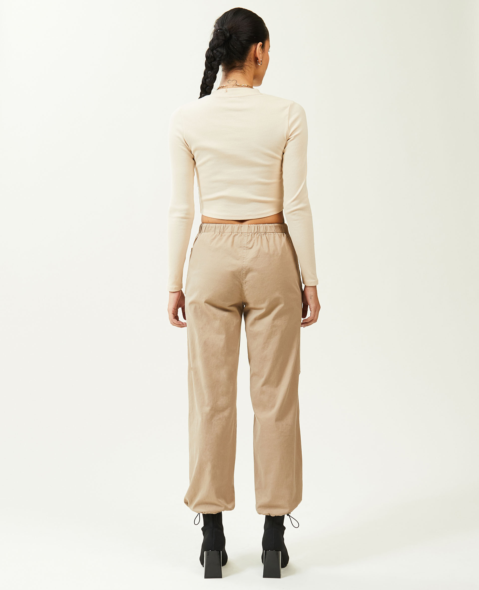 Pantalon parachute multipoche - Taupe