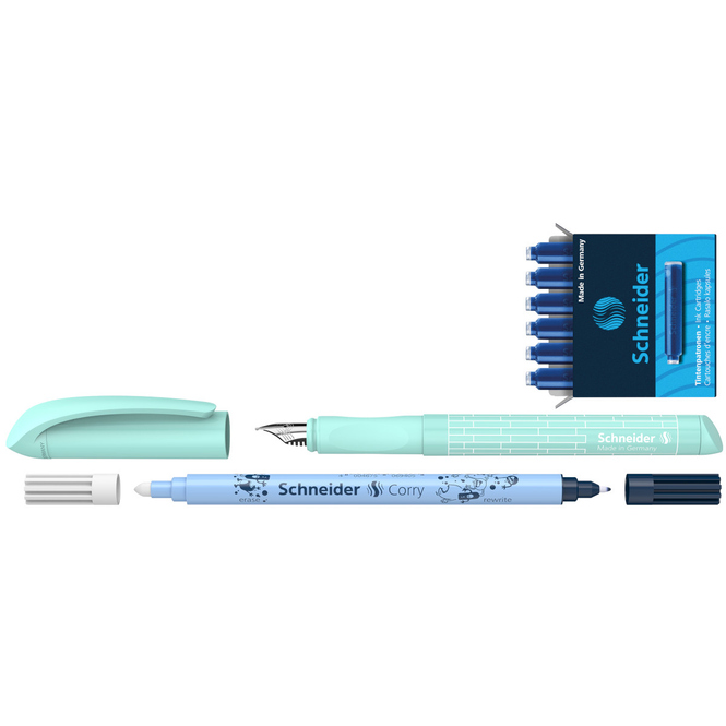 Füllhalter Easy Pen mit Tintenlöscher + 6 Patronen