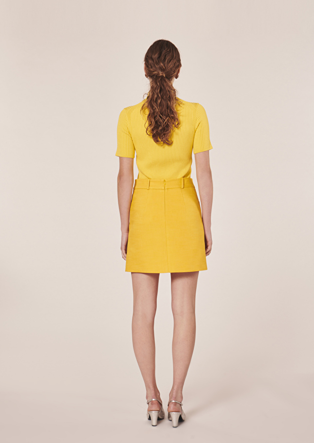 Jupe Janicejaune en tissu flammé