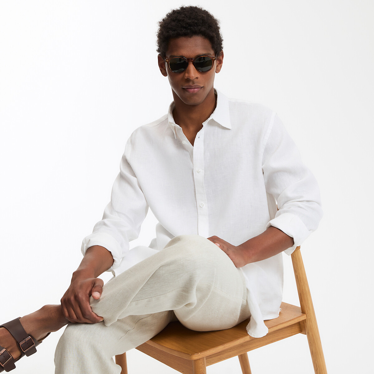 COLEÇÕES LA REDOUTE<br>Camisa reta de linho, Signature, CARL