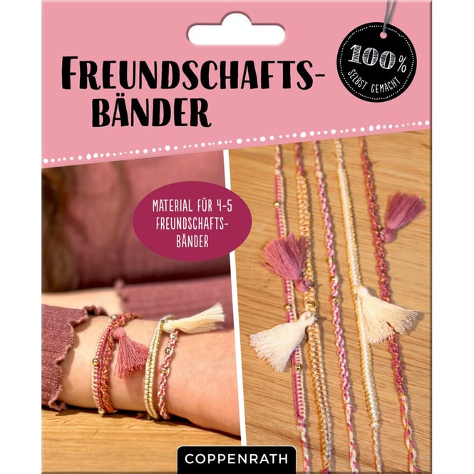 Freundschaftsbänder - Material für 4-5 Freundschaftsbänder - rosé/beige