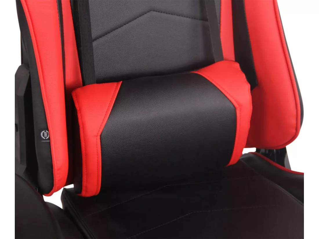 Chaise de bureau - Similicuir & Plastique - Noir / Rouge - Turbo XL