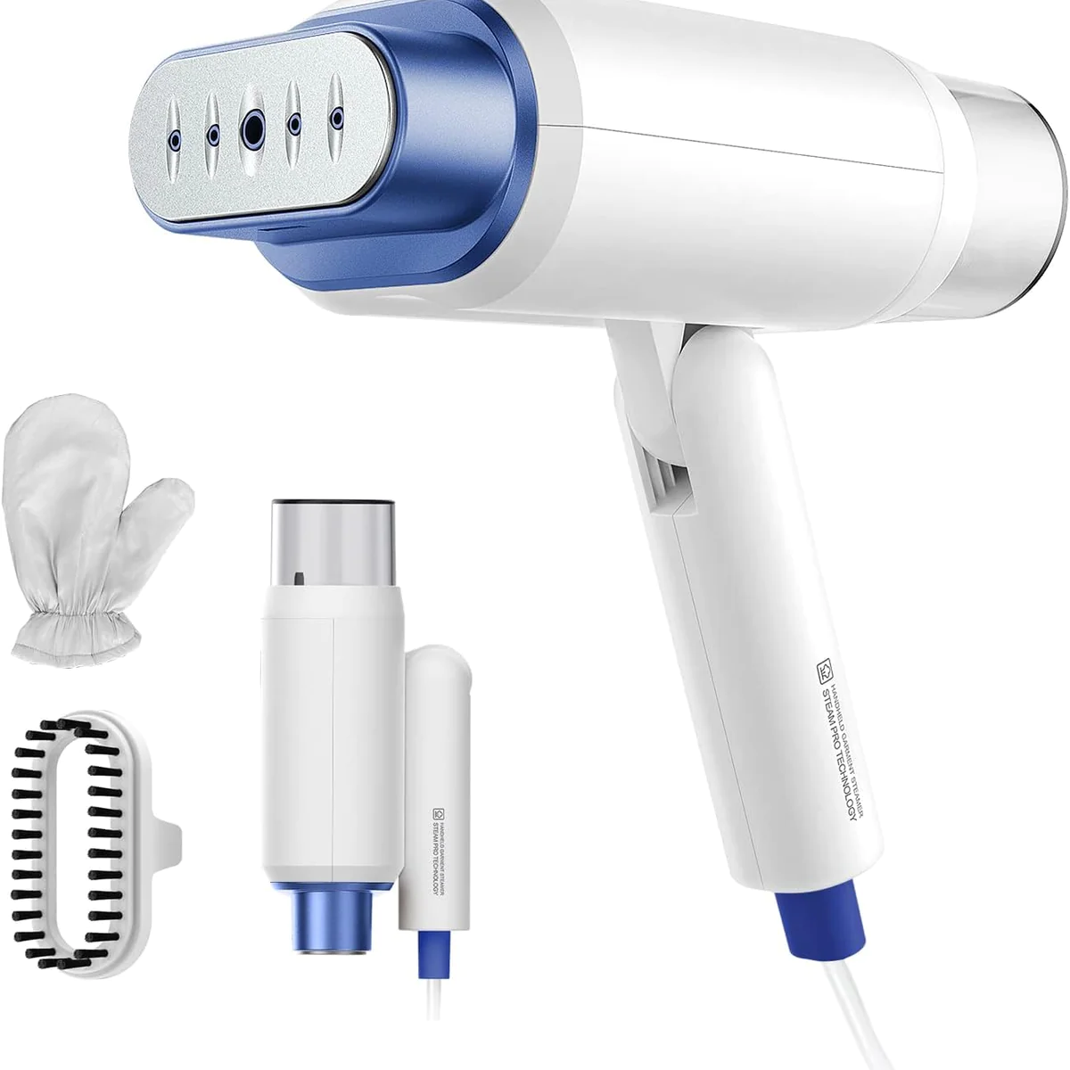 Mini Défroisseur Vapeur de 180 ml 1200W bleu blanc Vendos85