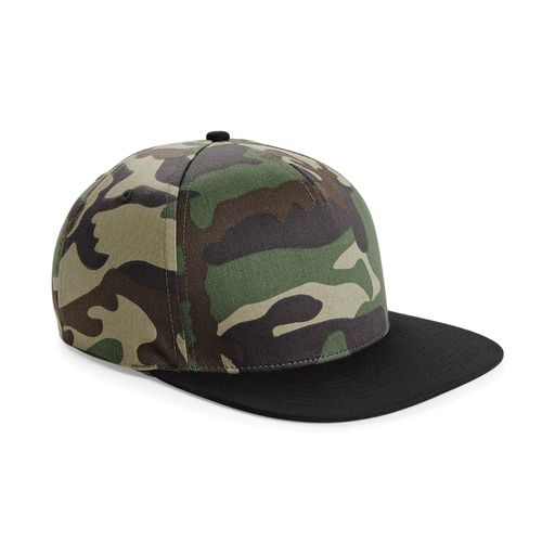 Boné plano com aba reta Beechfield Retro Camouflage