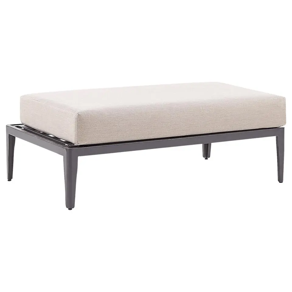 Beliani Loungeset RIMA III - Grijs aluminium - Beige kussenset
