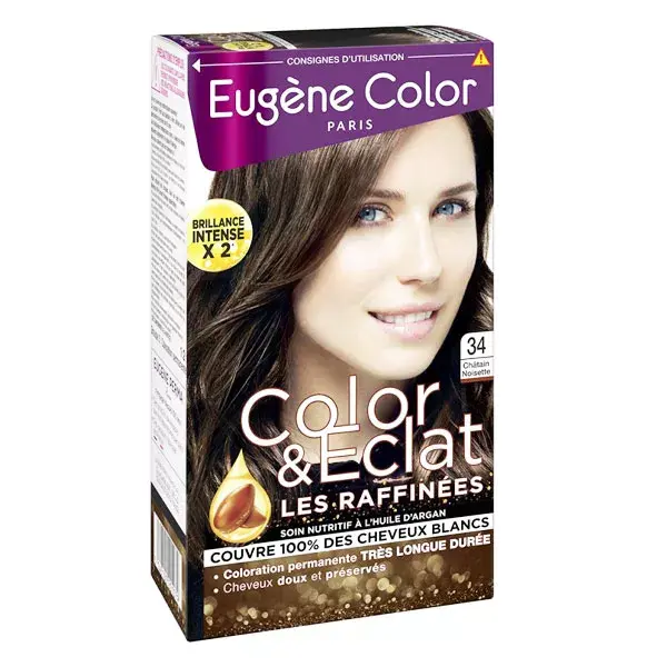 Eugène Color Les Raffinées Crème Colorante Permanente n°34 Châtain Noisette