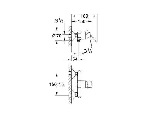 GROHE douchekraan BAULOOP chroom 23340000