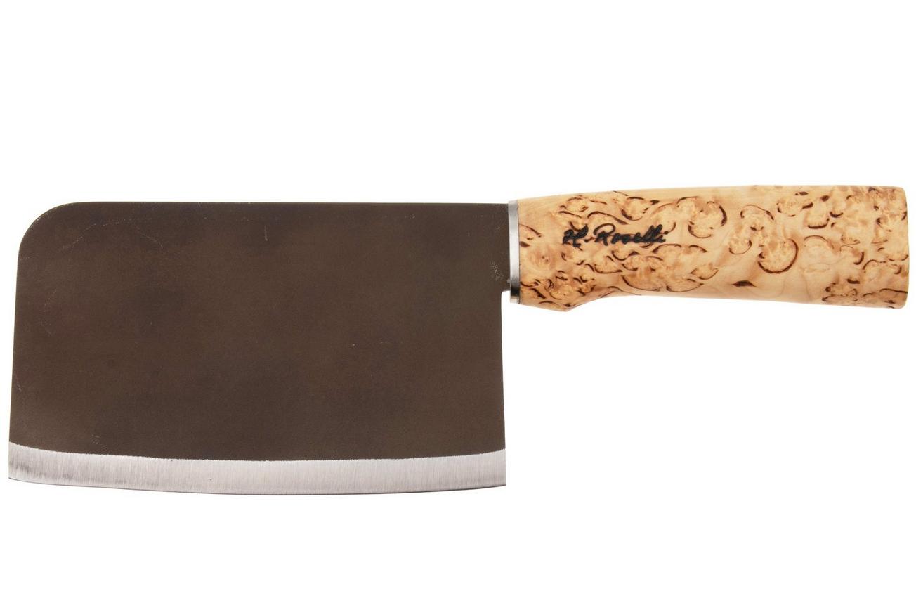 Roselli Chinese Chef Knife R730 Carbon Steel, Curly Birch, Chinees koksmes, 15.5 cm