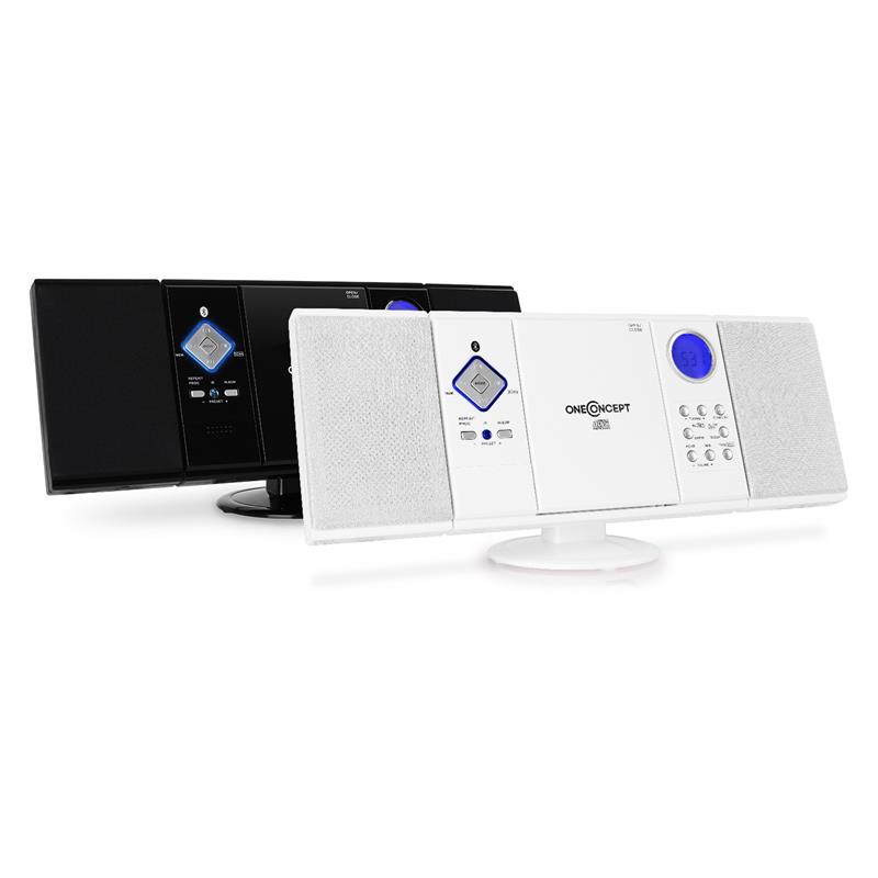 V-12-BT Bluetooth-Stereoanlage USB SD CD MP3 AUX UKW weiß Weiß
