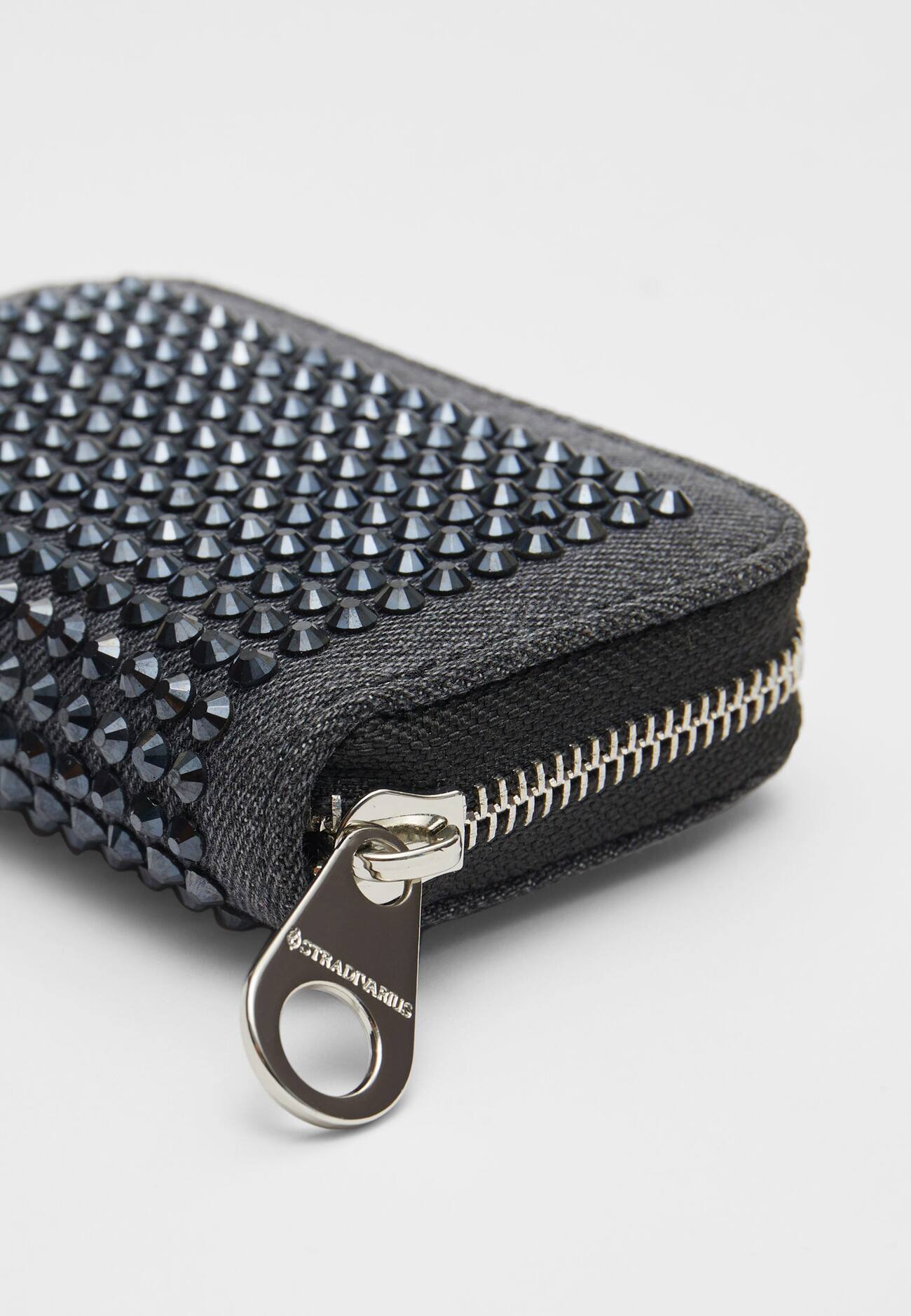 Porta-cartões pequeno com strass