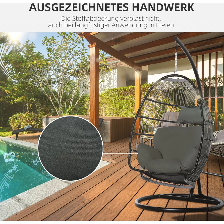 Outsunny Sitzkissen für Hängesessel grau