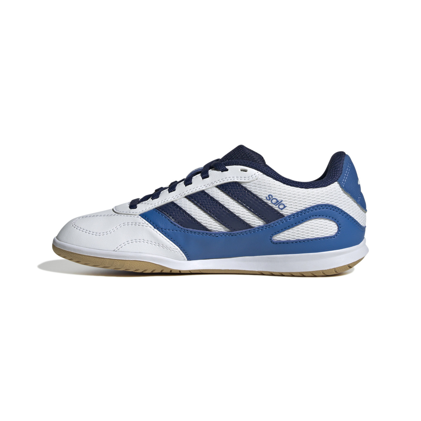 Adidas Super Sala III Zaalvoetbalschoenen (IN) Kids Wit Blauw Donkerblauw