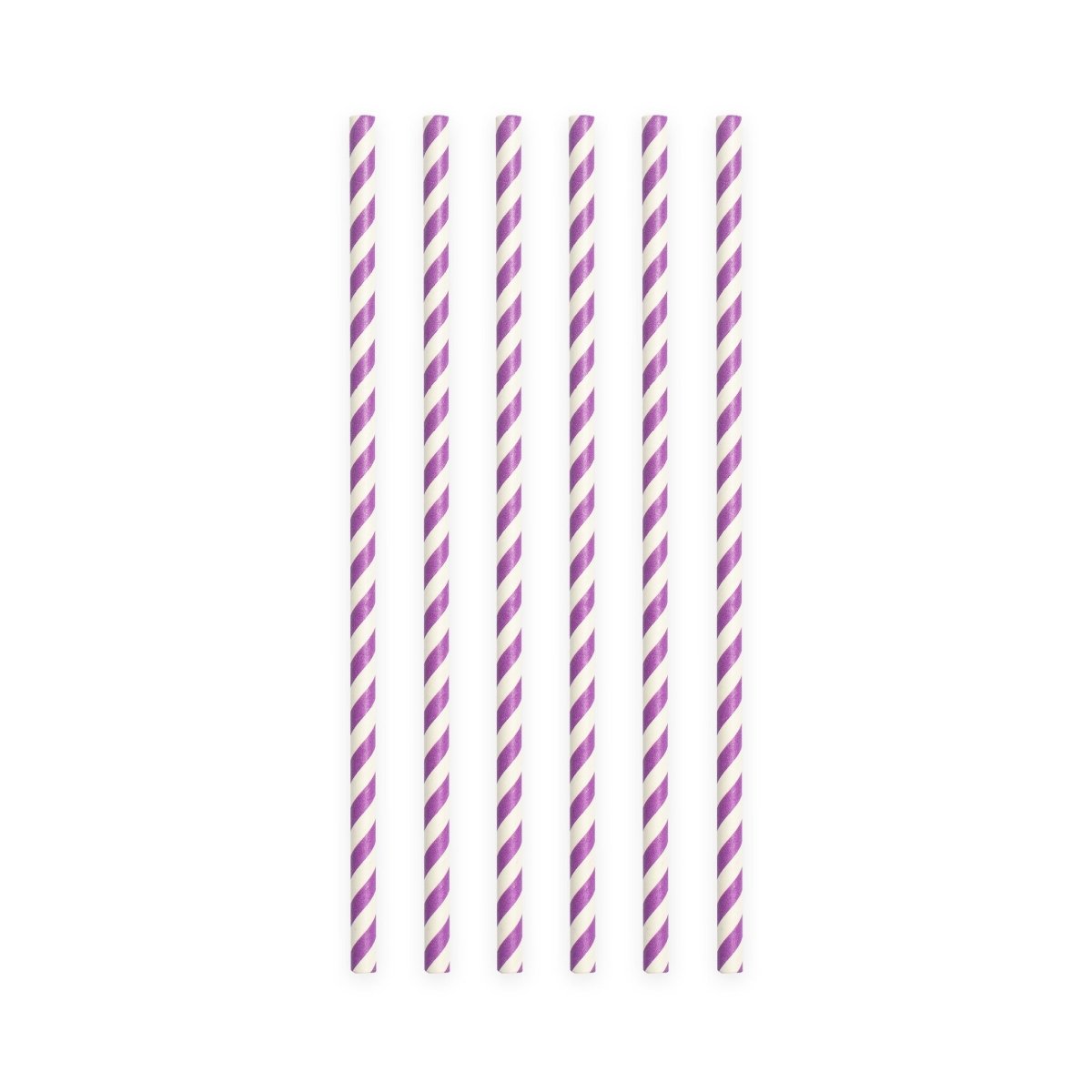 Papieren Rietjes Paars Gestreept 19,7cm 20st