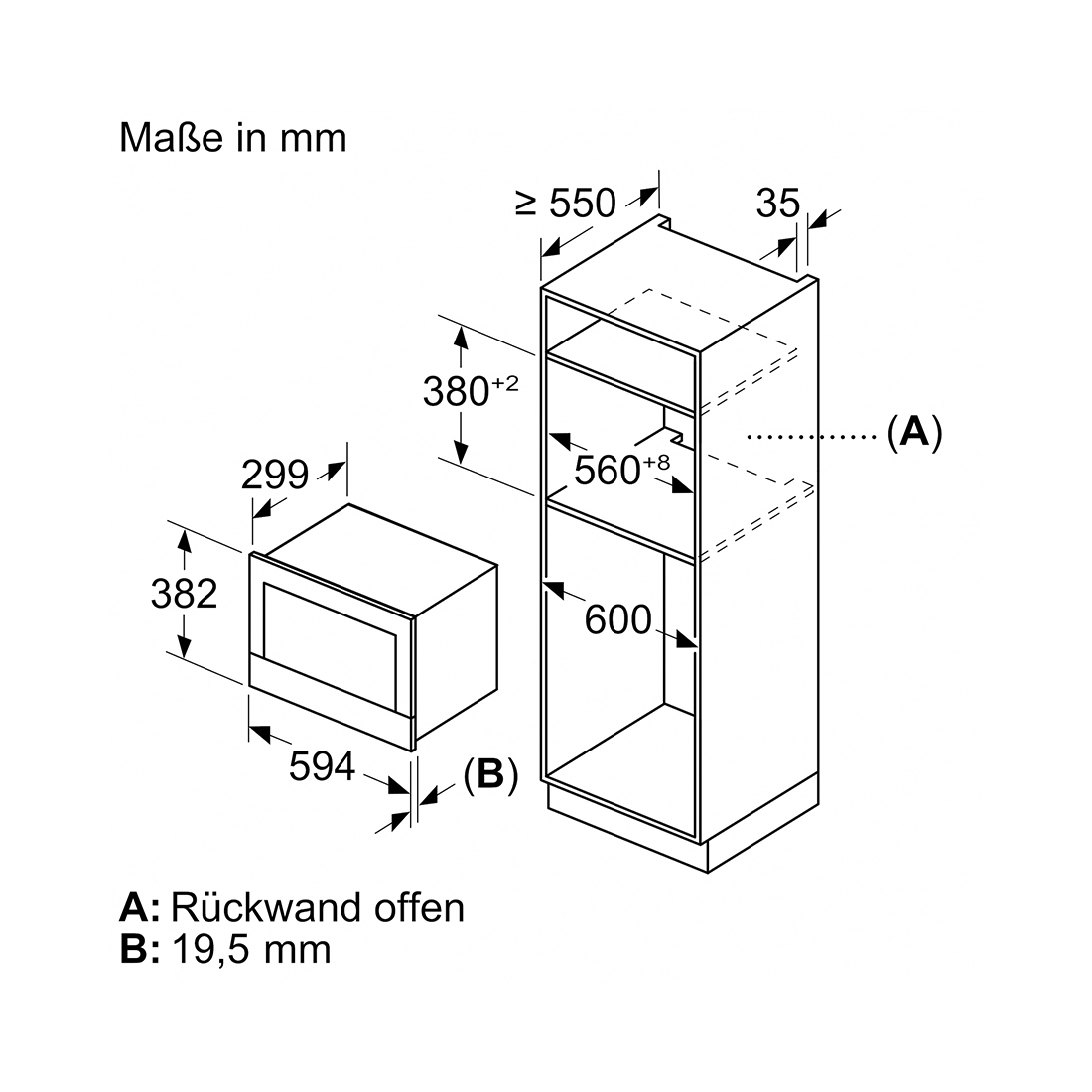 Bosch BFL7221B1 Einbau-Mikrowelle schwarz