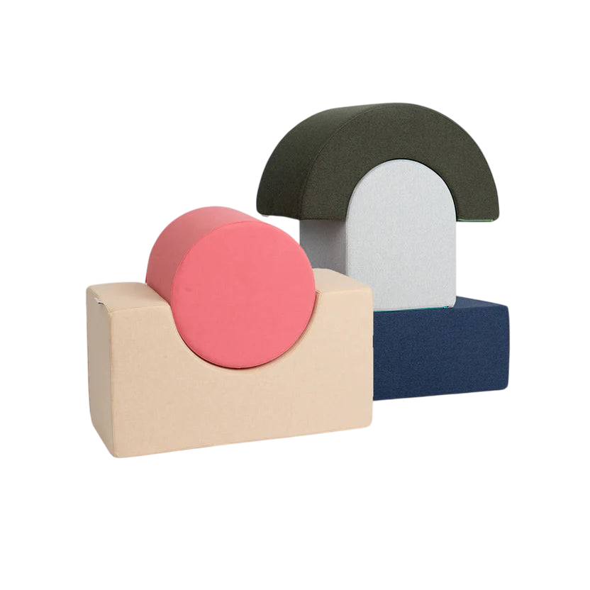 Softbausteine Set Zirkus Sand / Pink / Berry / Sky / Midnight