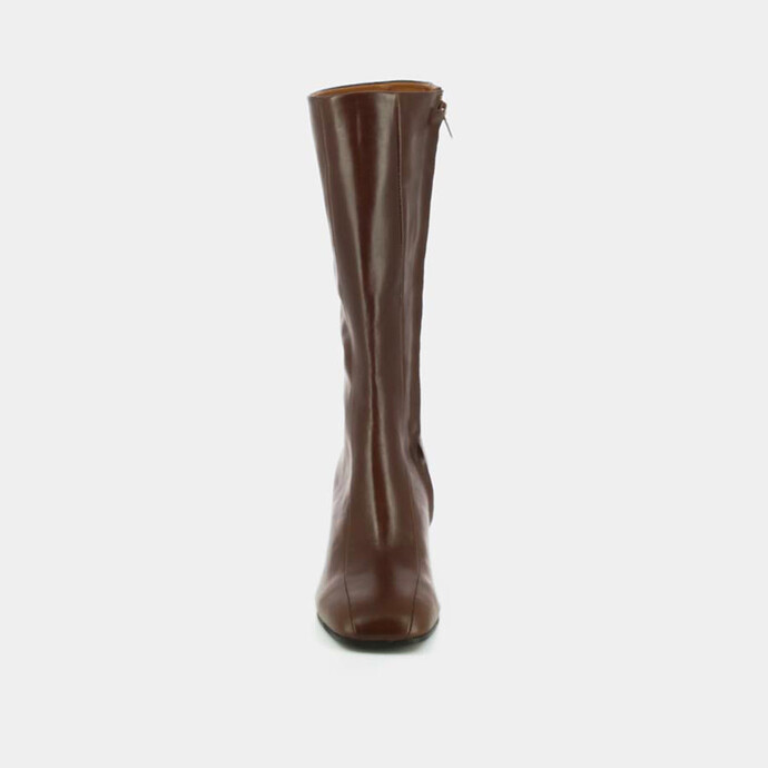 Bottes à talons  en cuir vieilli marron