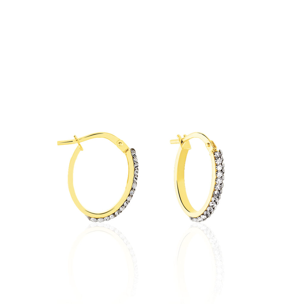 Créoles Sandrine Or Jaune Strass