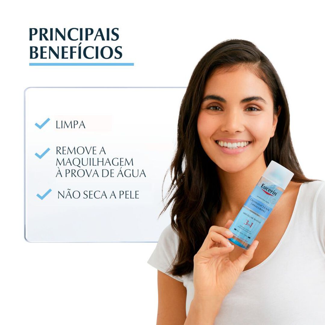 EUCERIN  DermatoCLEAN [Hyaluron] Água Micelar 3 em 1 - 400ml
