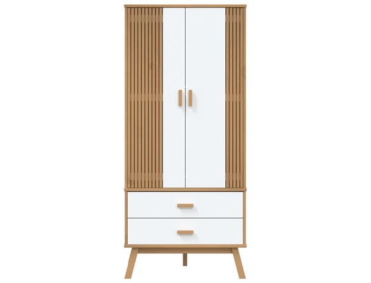 VIDAXL - Armoire Garde-robe olden blanc et marron 76,5x53x172 cm bois massif...