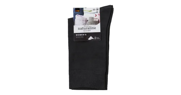 Naturaline Damen Socken Glatt Duo Schwarz 35 - 38