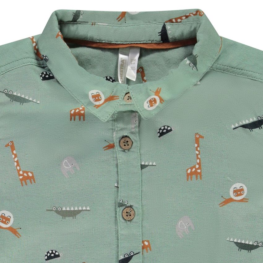 Chemise manches longues imprimé animaux pour bébé garçon - Vert