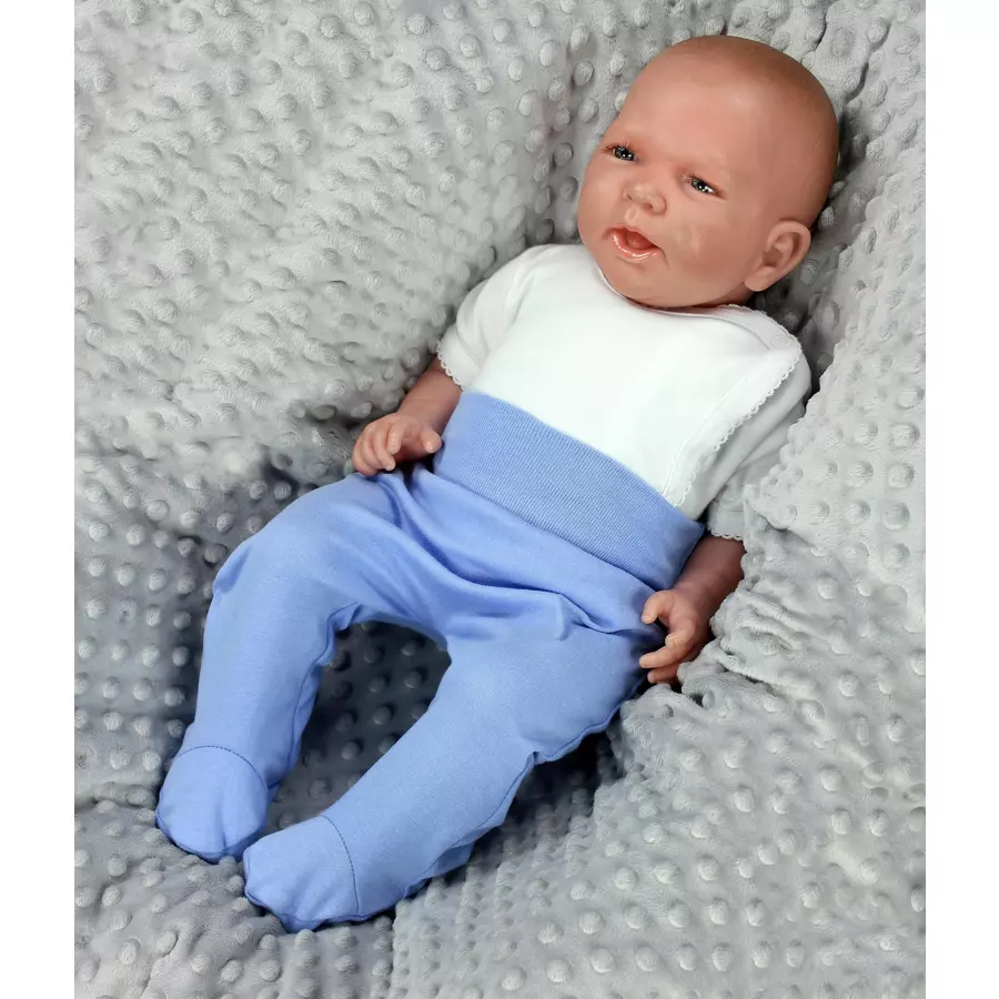 TupTam Baby Jungen Strampelhose mit Fuß 3er Pack cremehellblau