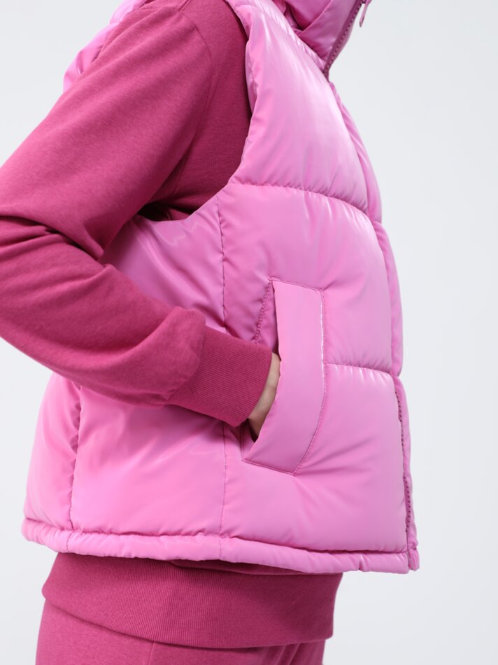 Colete curto acolchoado - Rosa