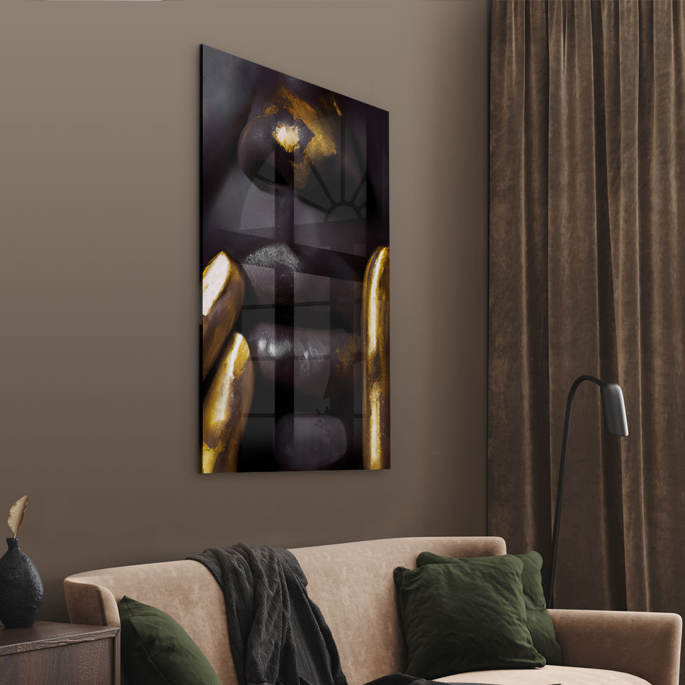 Walljar acrylglas schilderij - Golden Fingers Acrylglas schilderij - 60 x 90 cm