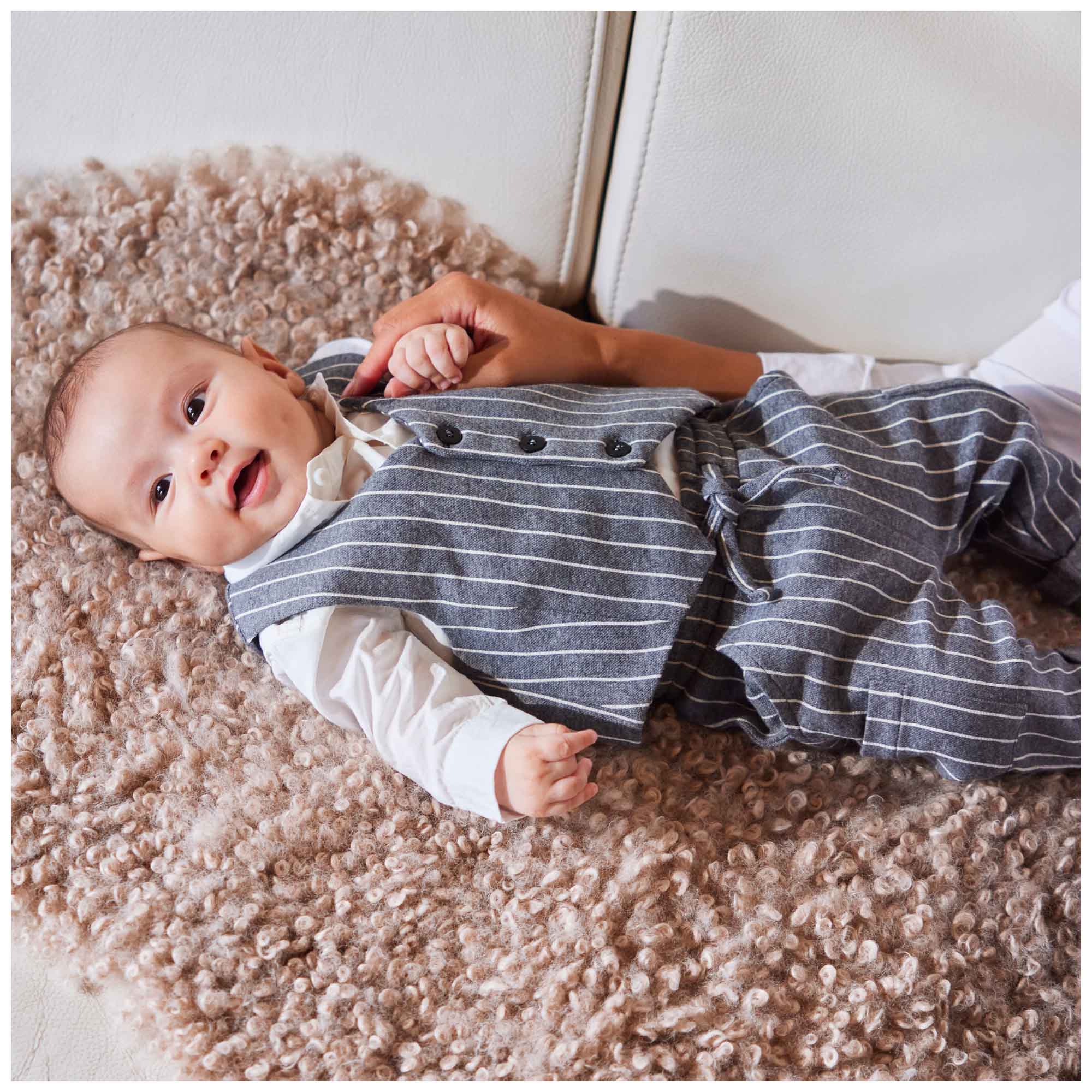 Prénatal baby broek  strepen grijs