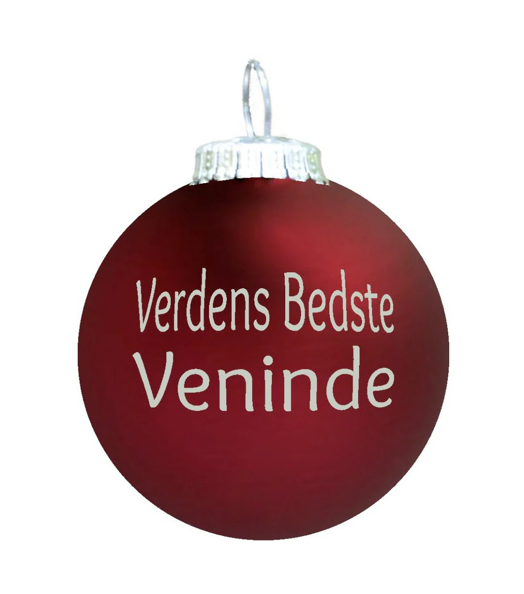Rolsted Copenhagen  Verdens Bedste Veninde julekugle - mørk rød