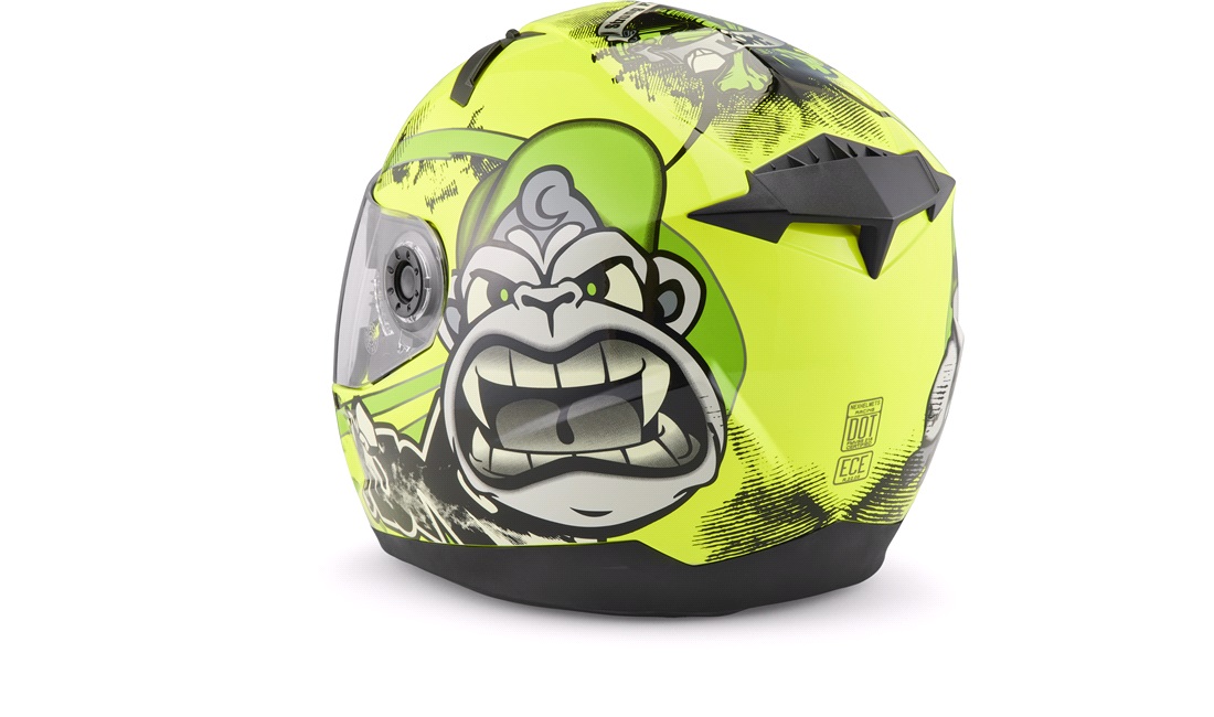 Børnehjelm NEX Racing Kids Kong gul/sort/grøn str. L (53-54cm)