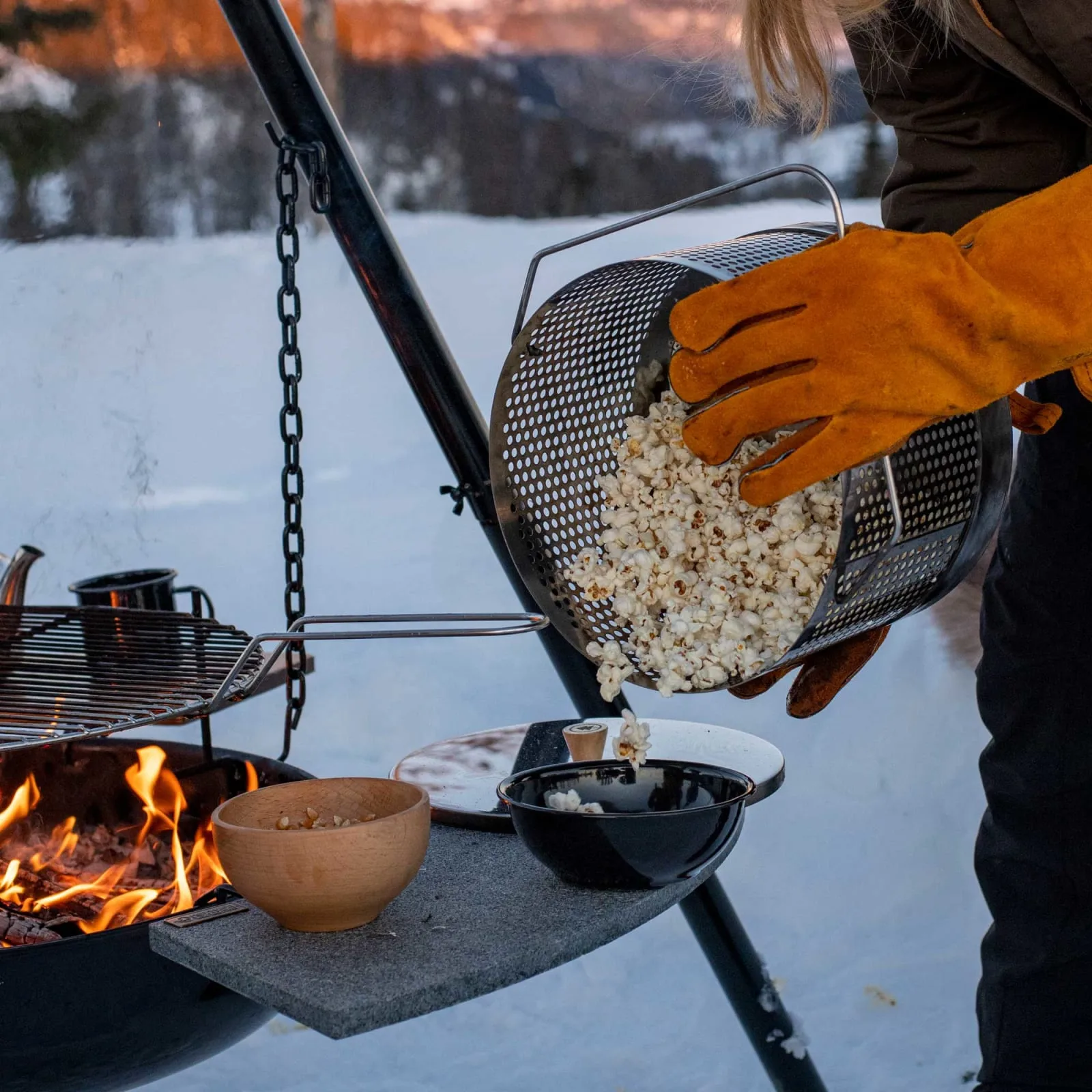 Espegard Popcorngryte i rustfritt stål Stainless Steel