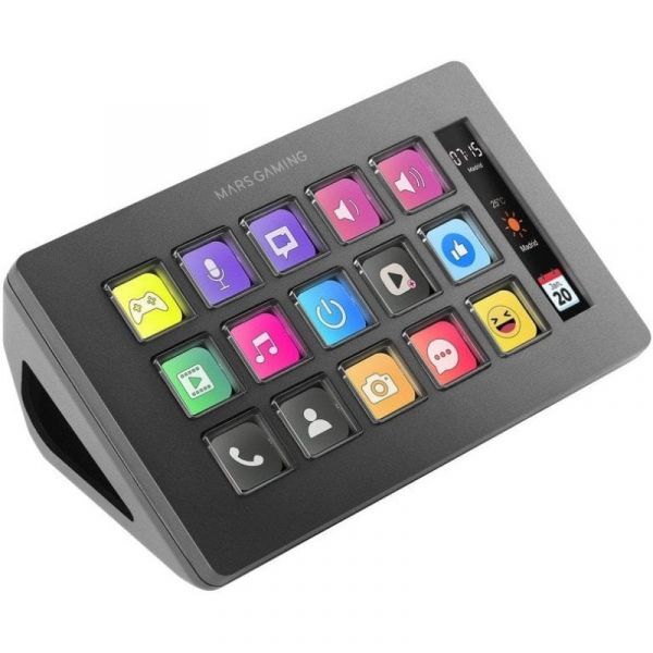 Mars Gaming MSD-One Stream Deck Slim 15 Teclas LCD Personalizáveis Preto
