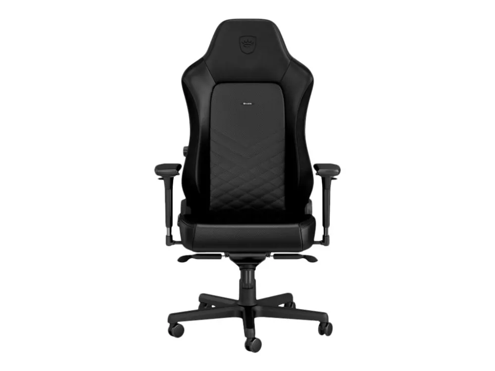 Noblechairs Hero - Stol - ergonomisk - armstøtter - T-formet - vippe - drejeled - aluminium, polyurethan, stål, memory foam, polyuretan vegan falsk læder - sort