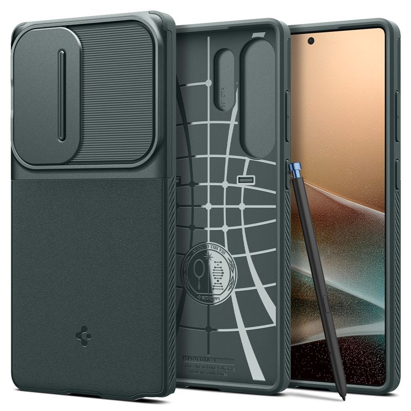 Samsung Galaxy S25 Ultra Optik Armor Hybrid Case Hülle mit Cam-Slider (ACS08970) - Abyss Green