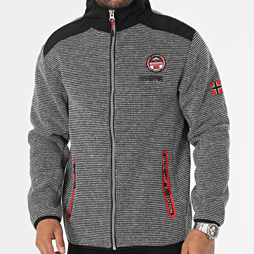 Veste Zippée Gris Chiné