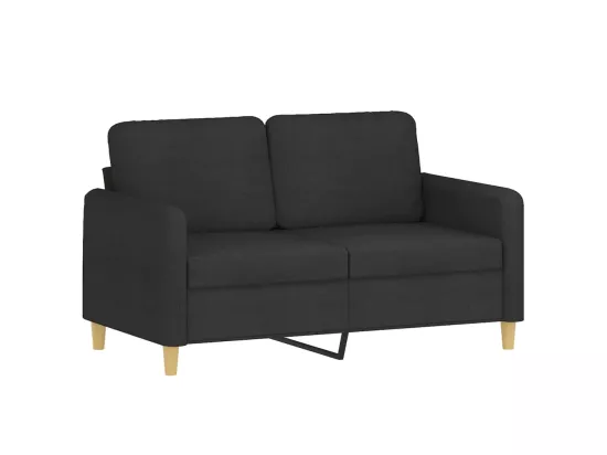 Canapé à 2 places Noir 120 cm Tissu