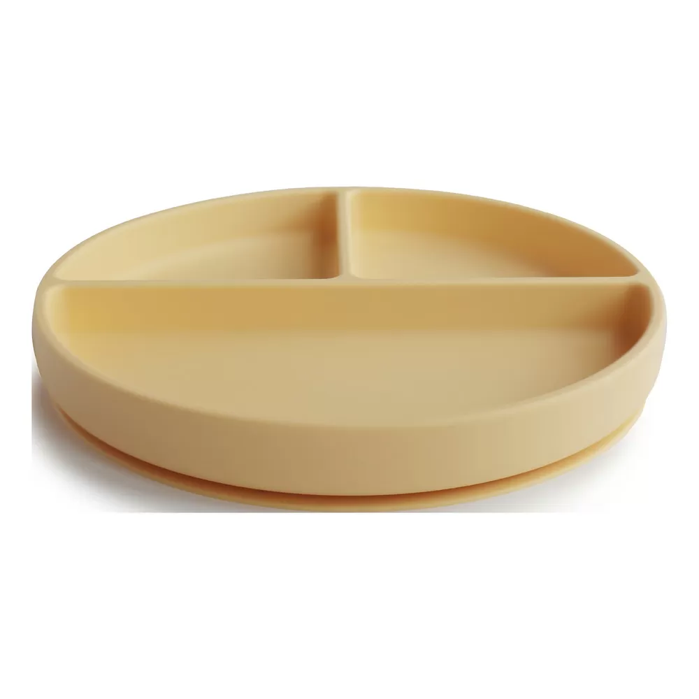 Mushie Silikone Tallerken Rumdelt Daffodil - 1 stk.