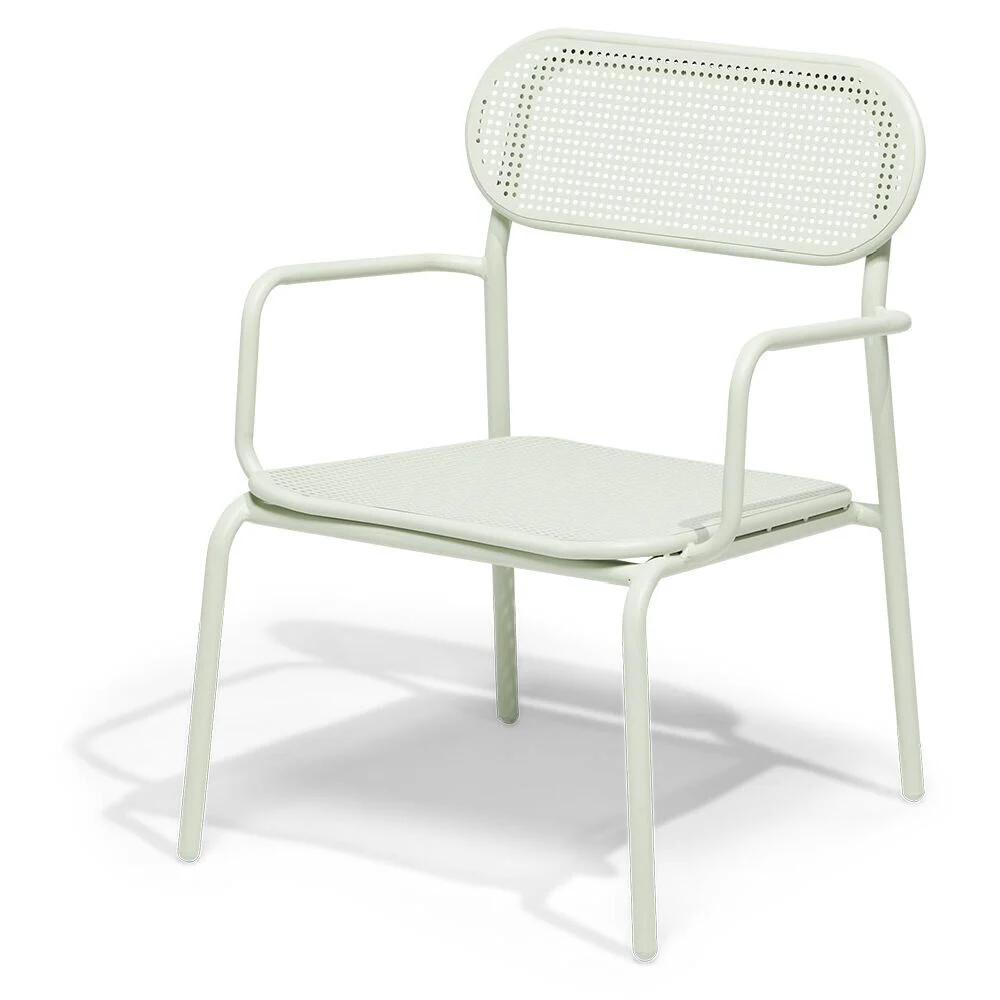 Chaise basse de jardin Faro empilable métal vert 56x56xH75cm