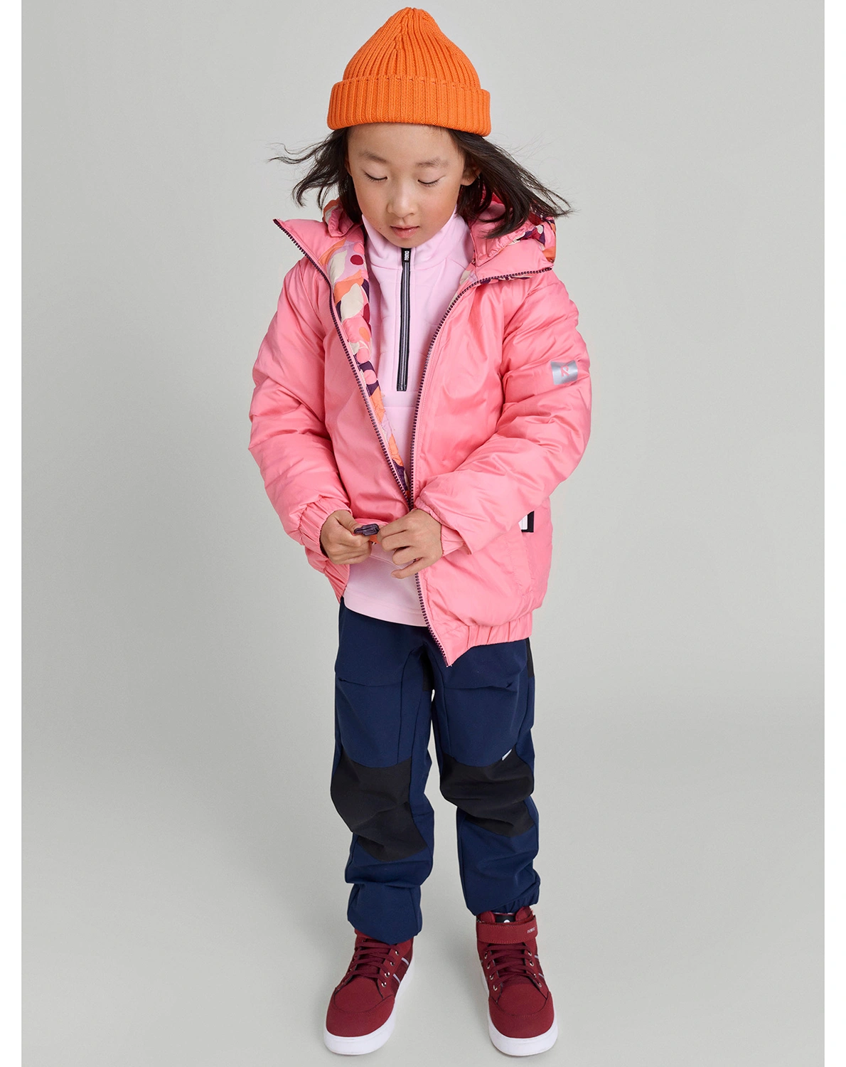 Daunenjacke FINNOO zum Wenden in sunset pink