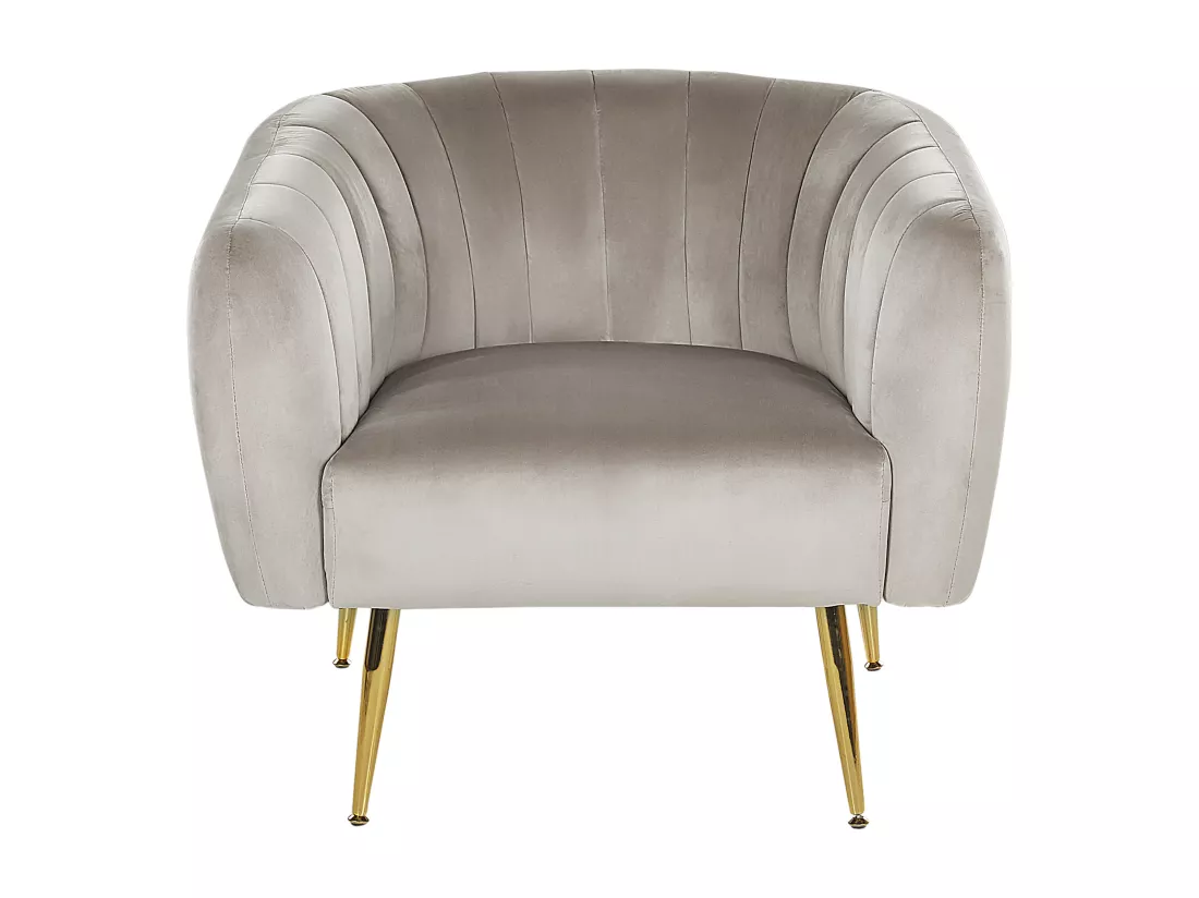 Fauteuil LACONIA Velours Taupe