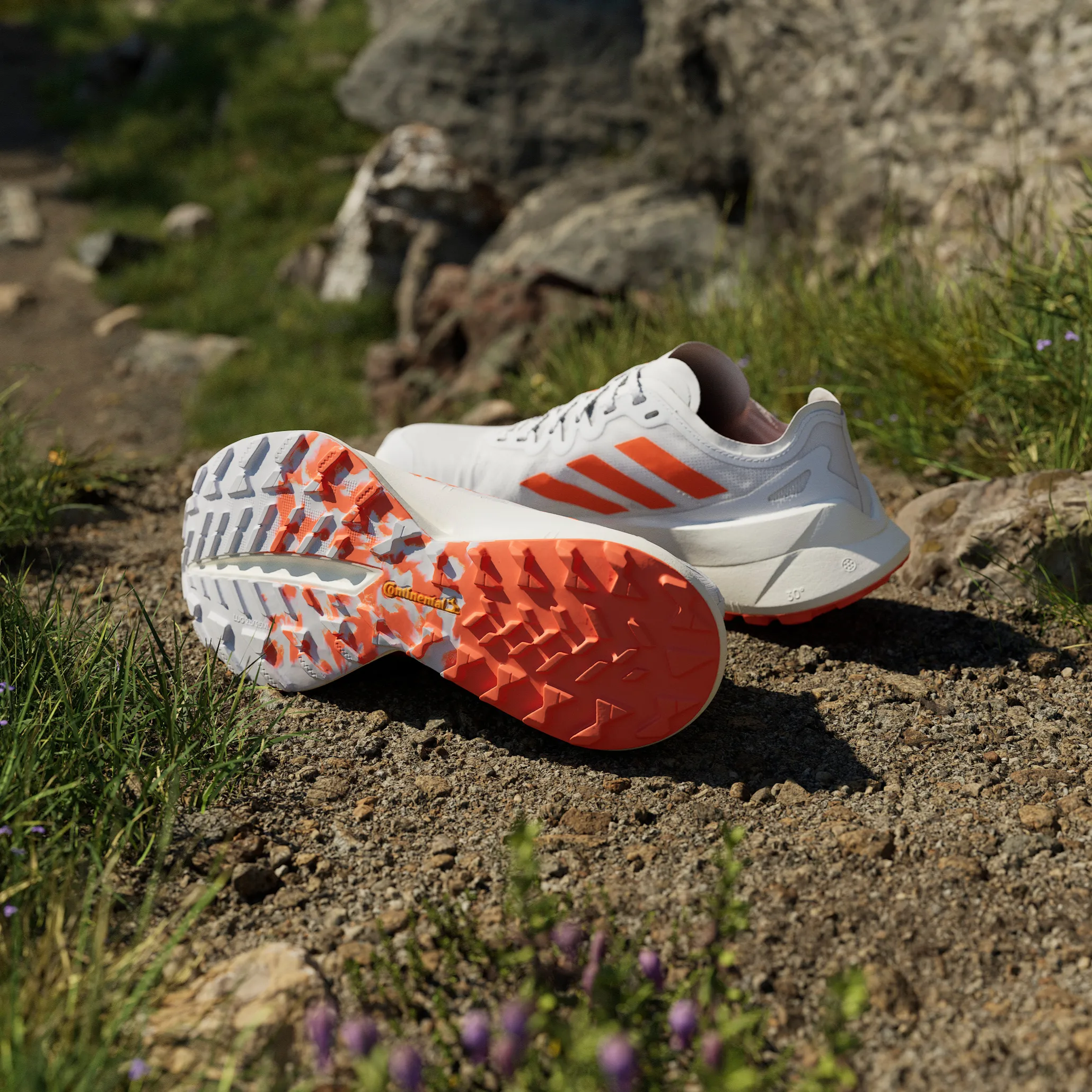 Adidas Women's Terrex Agravic Speed Ultra Trail Running Shoes Cloud White/Impact Orange/Dash Grey