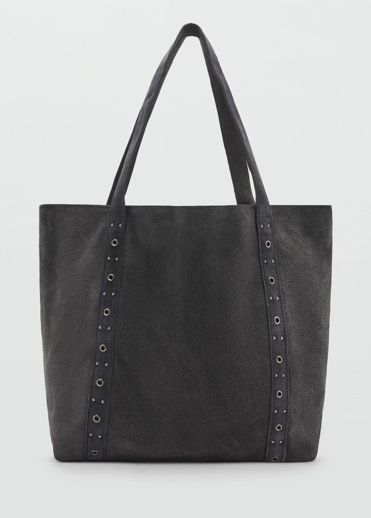 MANGO TEEN leren shopper antraciet