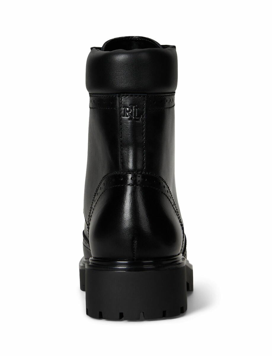 LAUREN RALPH LAUREN<br>Botas de tornozelo com cadarço Allyson em couro liso